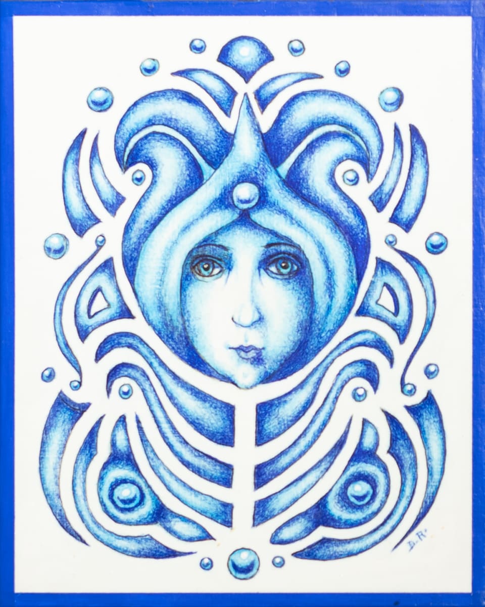 "Blue and White" by Diana Roy 1940-2019 