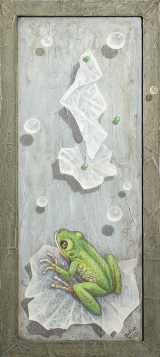 "Frog Panel" by Diana Roy 1940-2019, Image 1.