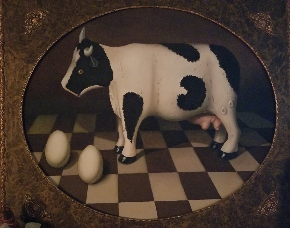 untitled (eggs and cow) by Diana Roy 1940-2019 