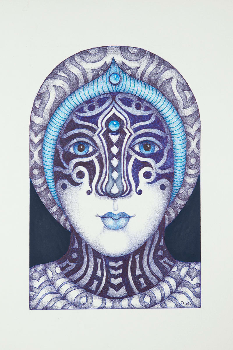 Blue and White #1 by Diana Roy 1940-2019, Image 1.