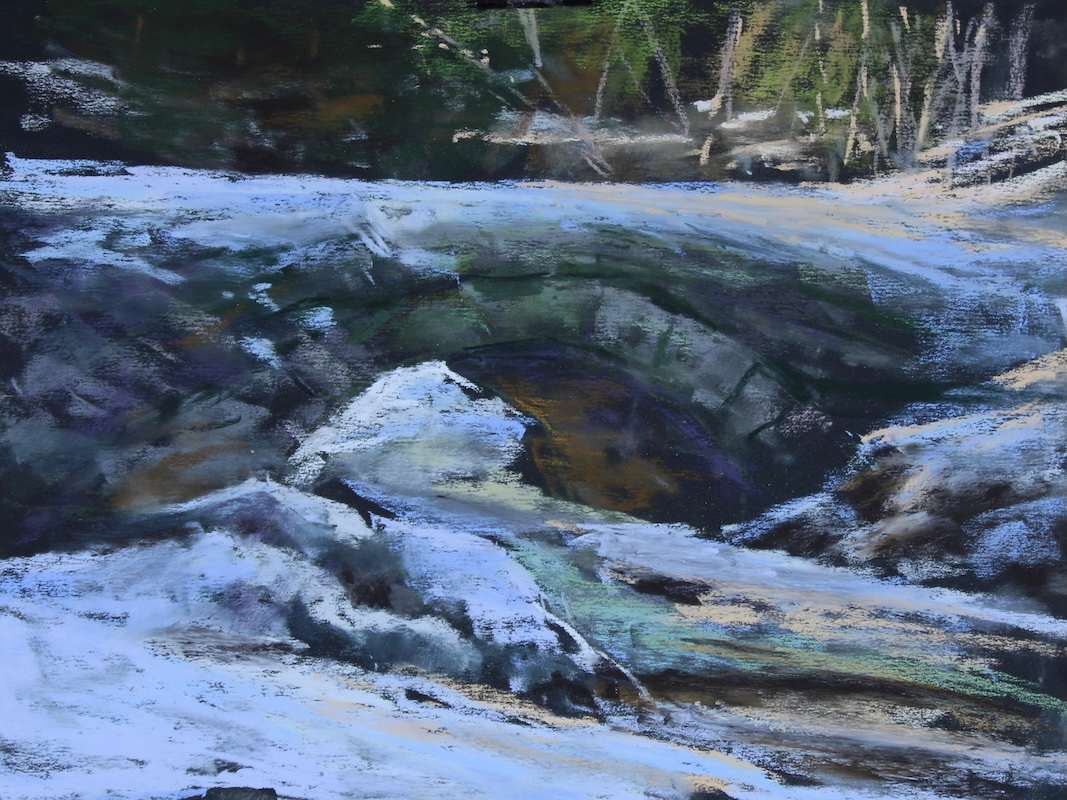 Frozen Crossing, Stoddard, NH, Plein Air by Lisa Regopoulos 