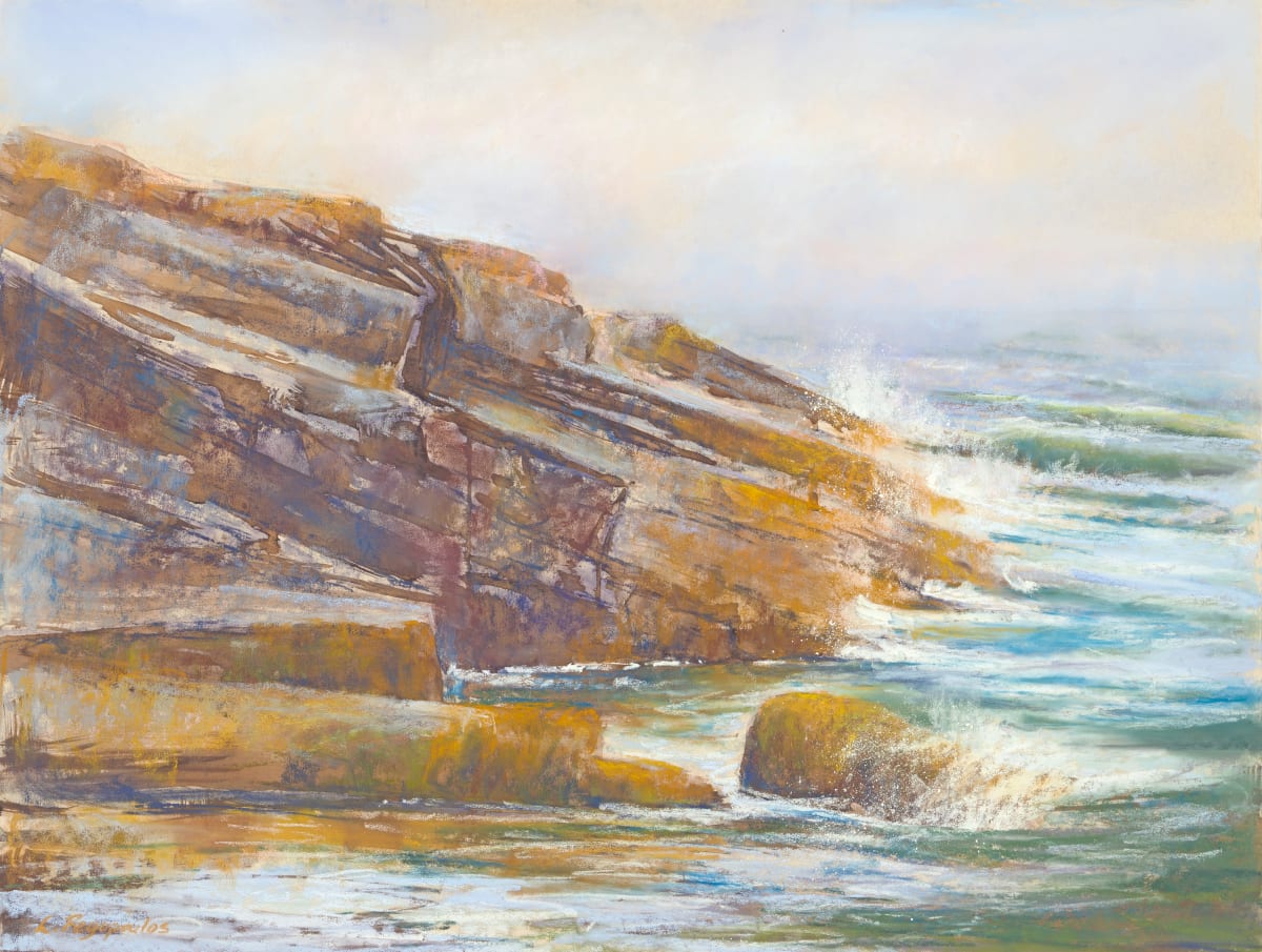 Ten Miles Out to Sea (Studio piece sized up from the plein air piece, A Step Back in Time) by Lisa Regopoulos 