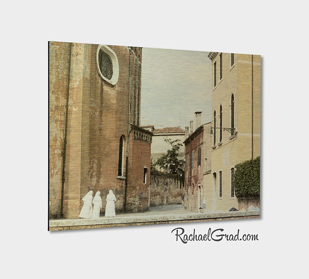 3 Nuns in Venice, Italy  Image: 3 Nuns in Venice, Italy, limited edition art print on metal, 12 x 18 inches