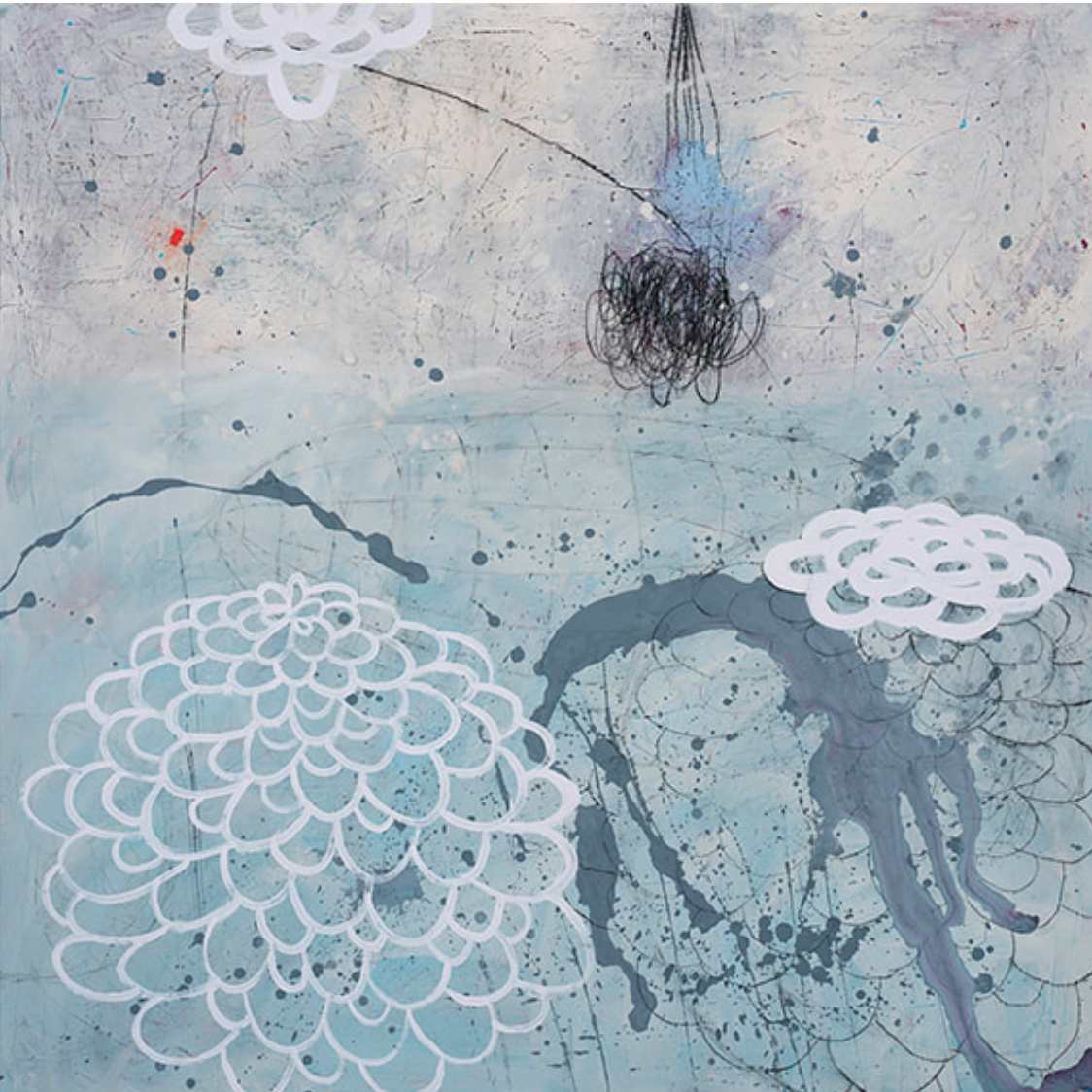 Flower with Grey Splash by Kate Zimmer 