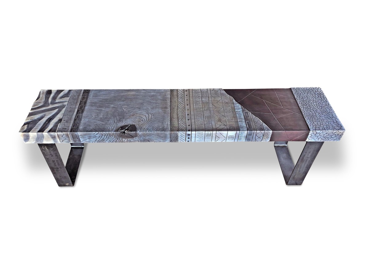 Modern Tribal Bench by Andrea Wendel 
