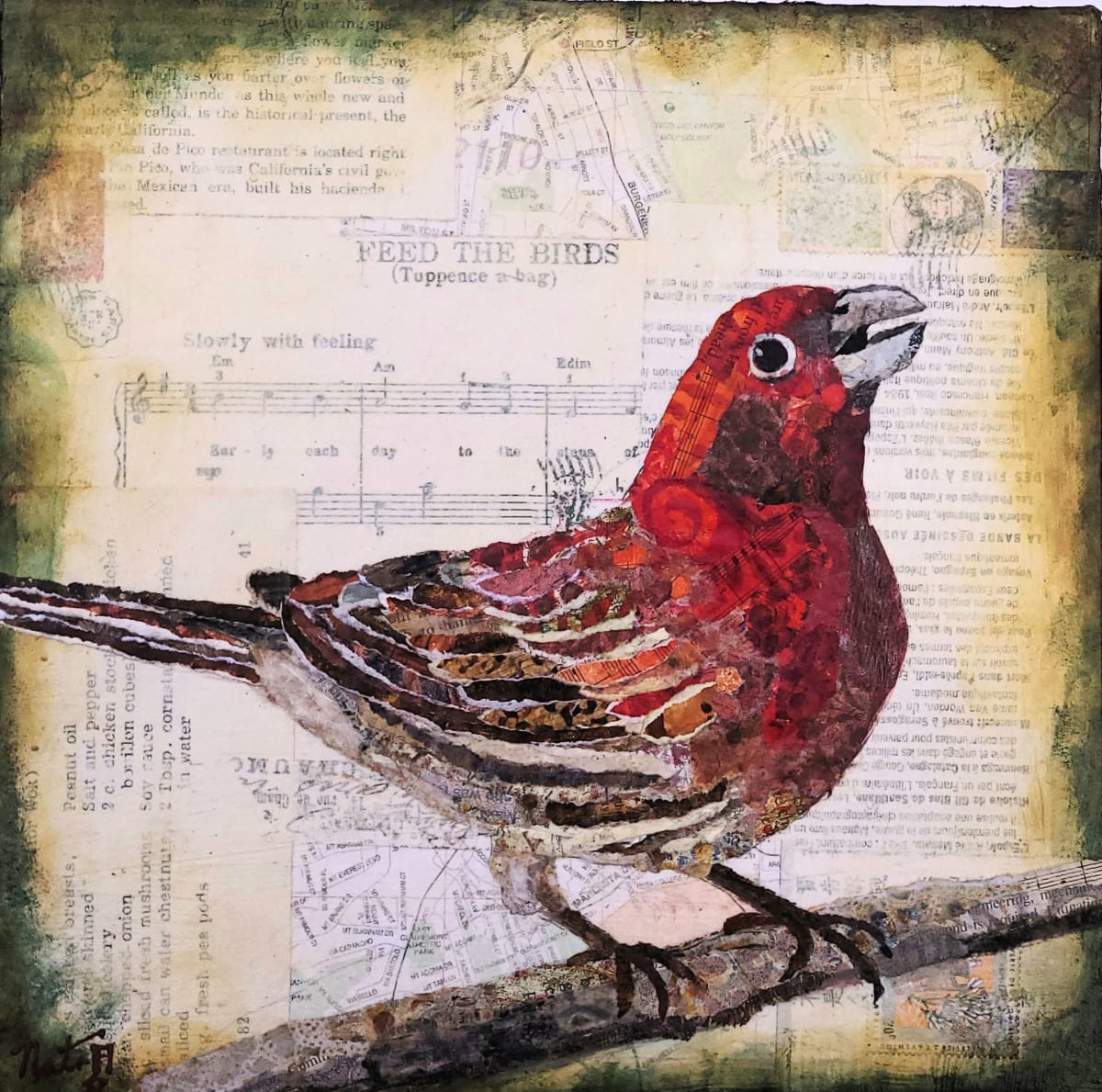 Backyard Birds: Mr Housefinch by Poppyfish Studio: The Art of Natasha Monahan Papousek 