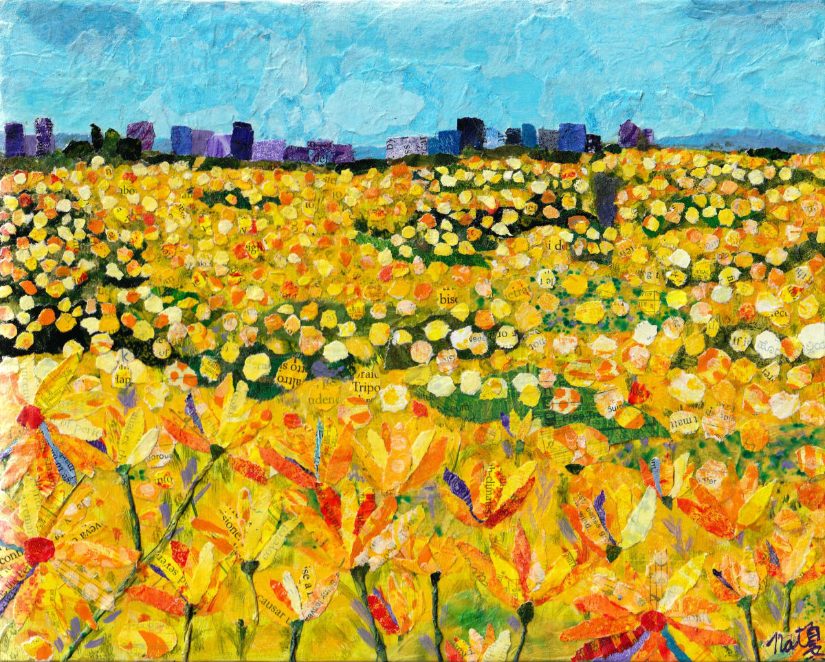 Field of Gold: Superbloom in Chollas Lake Park by Poppyfish Studio: The Art of Natasha Monahan Papousek  Image: A view from an ordinary city  park during the Superbloom of 2023