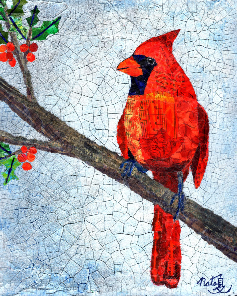 Winter Cardinal by Poppyfish Studio: The Art of Natasha Monahan Papousek 