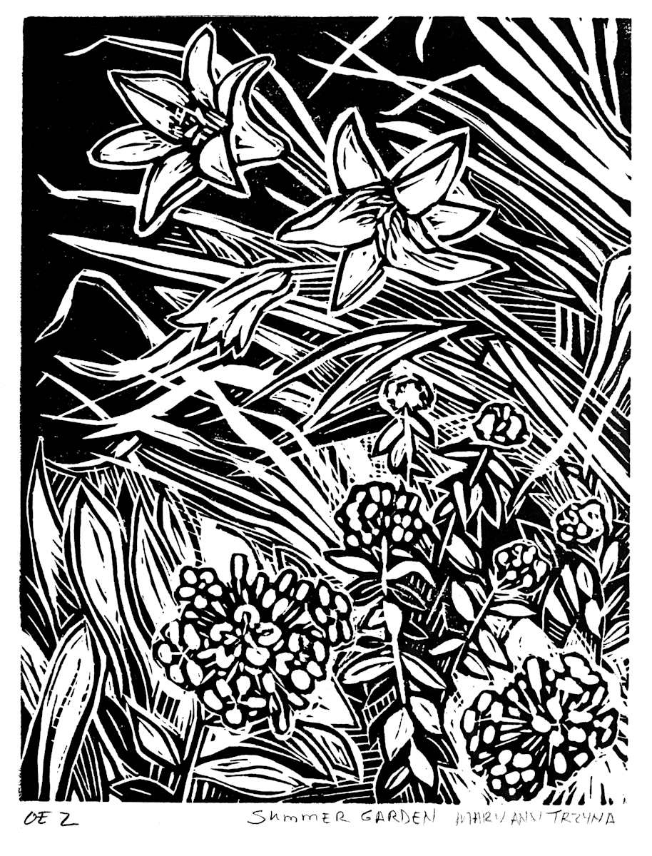Summer Garden by Mary Ann Trzyna  Image: First state one color