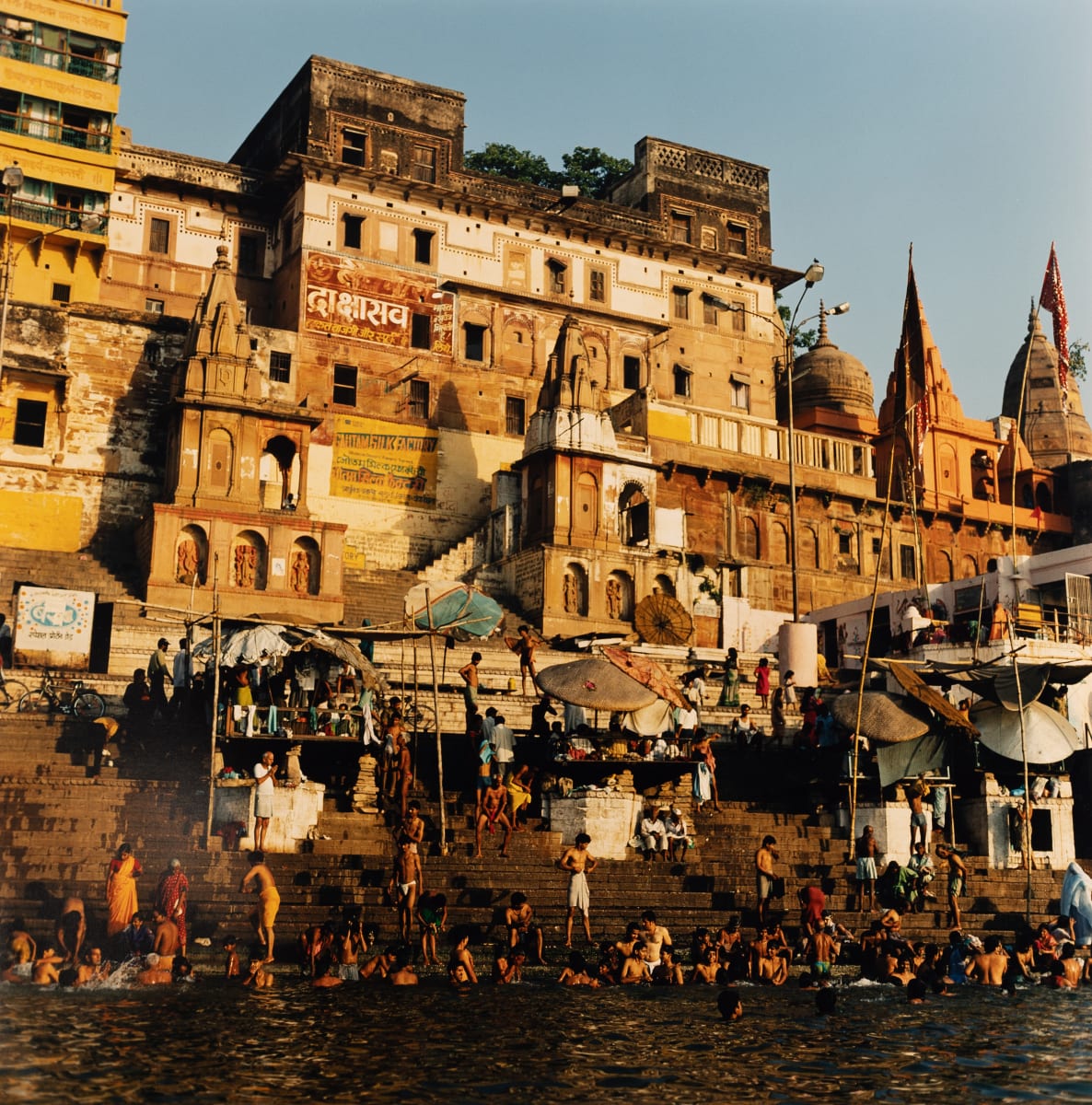 Sunrise on the Ghats (Varanasi/Benares, India) by Amie Potsic 