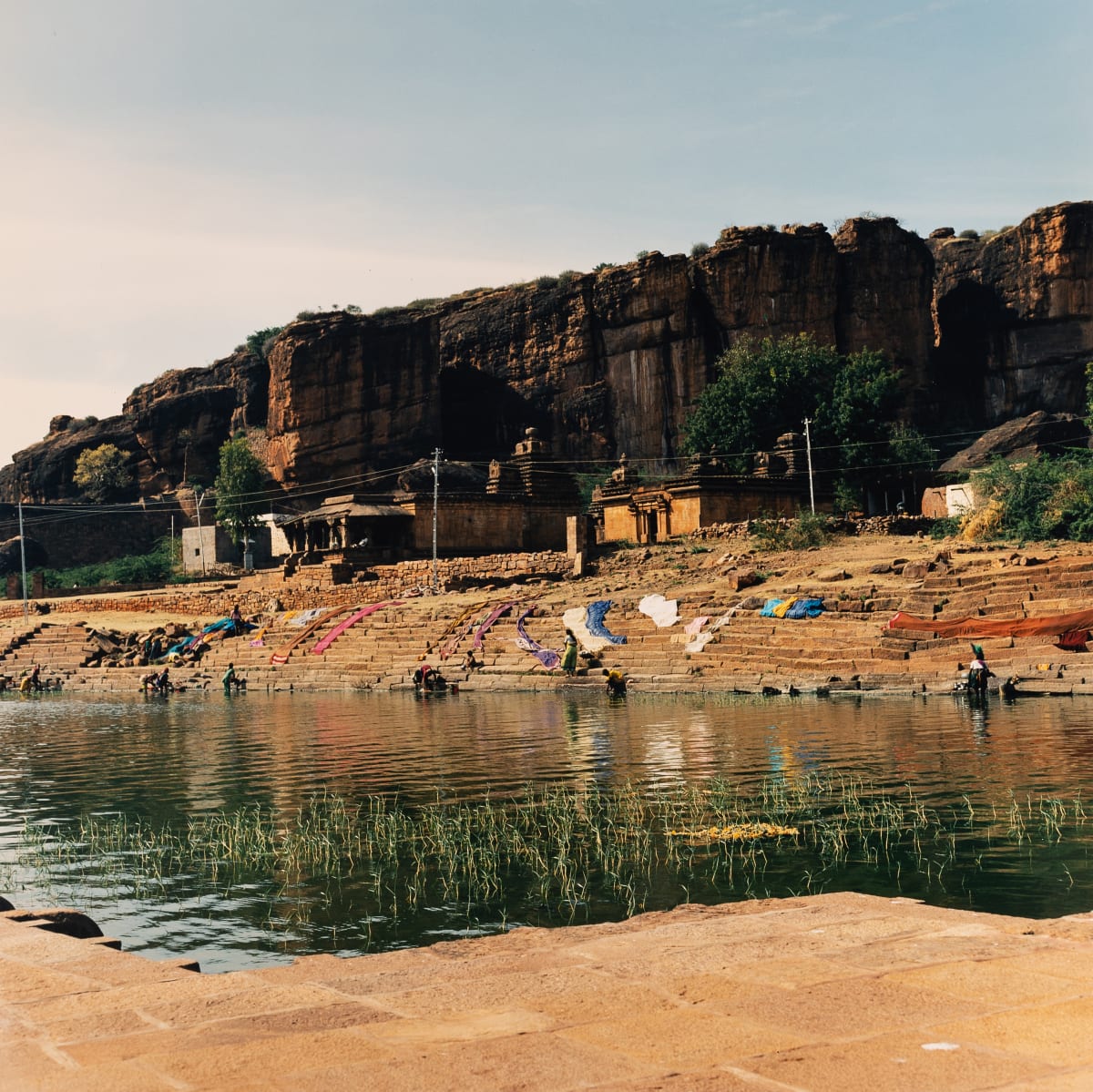 Laundry on the Ghats (Badami, India) by Amie Potsic 