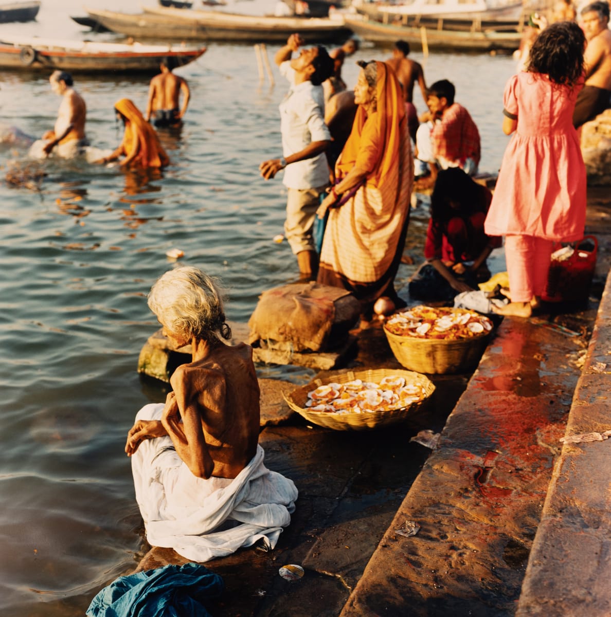 Bathing in the Ganges (Varanasi/Benares, India) by Amie Potsic 