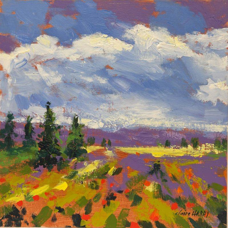Purple Field after Monet by CLAIRE HARDY 