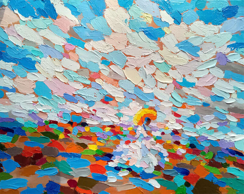 Figure with Umbrella by CLAIRE HARDY 
