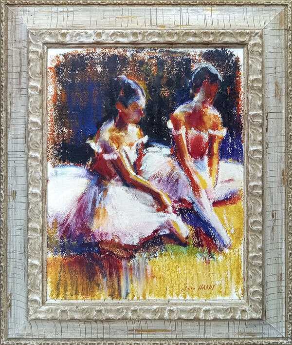 Seated Ballerinas Reflecting by CLAIRE HARDY 