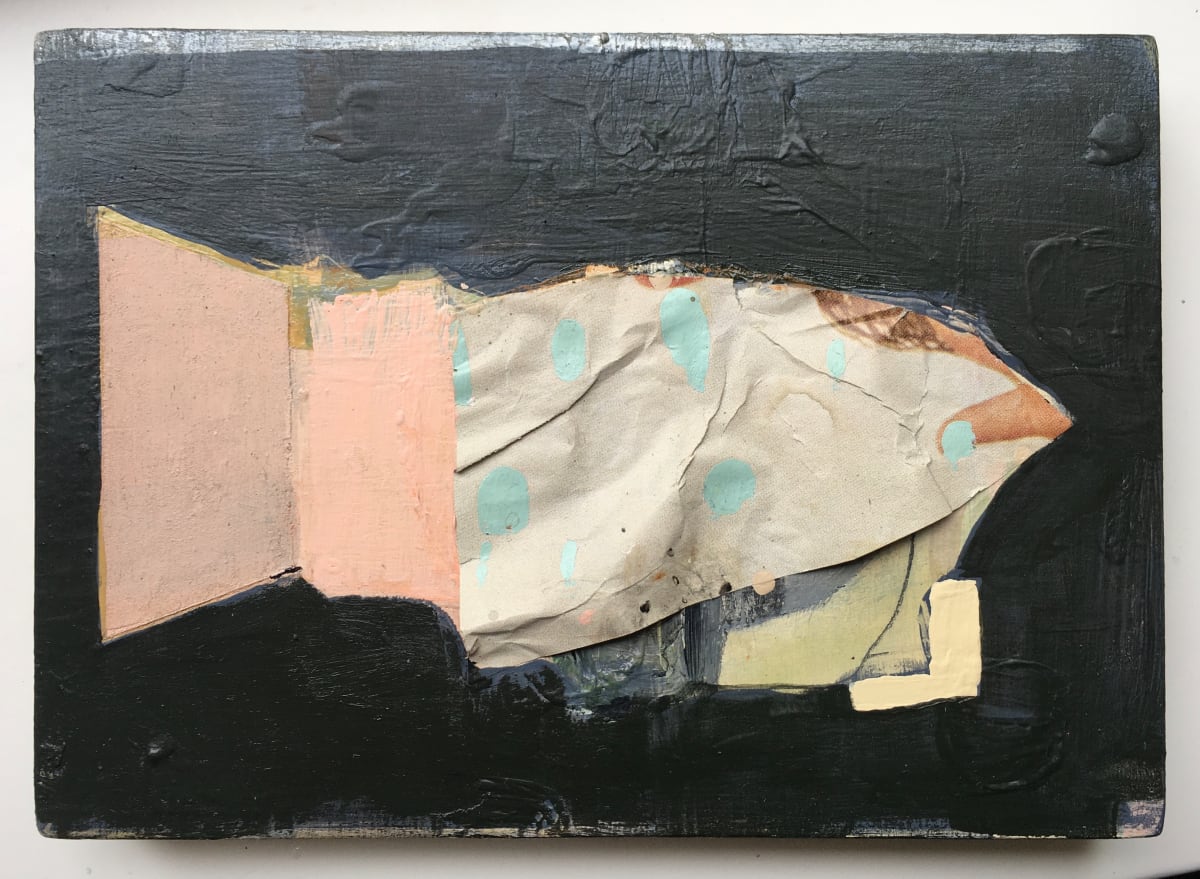 Painting on dark Background with Collage 