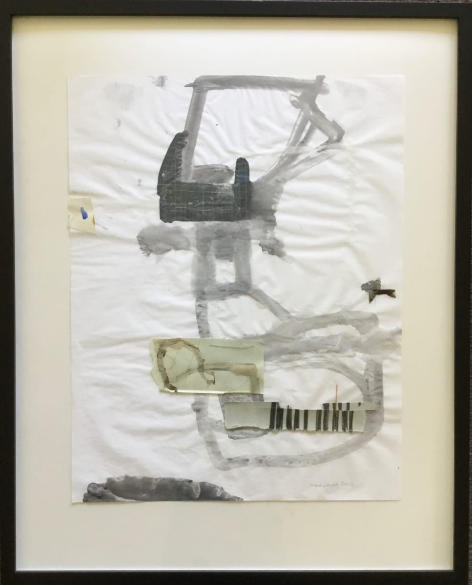Ink on paper with stitched on collage elements 