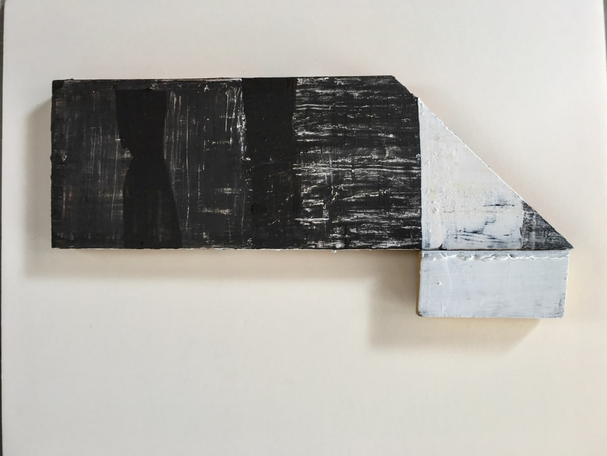 Horizontal wood shape with paint, wax and 1 additional rectangular attachment of the same., Image 2.