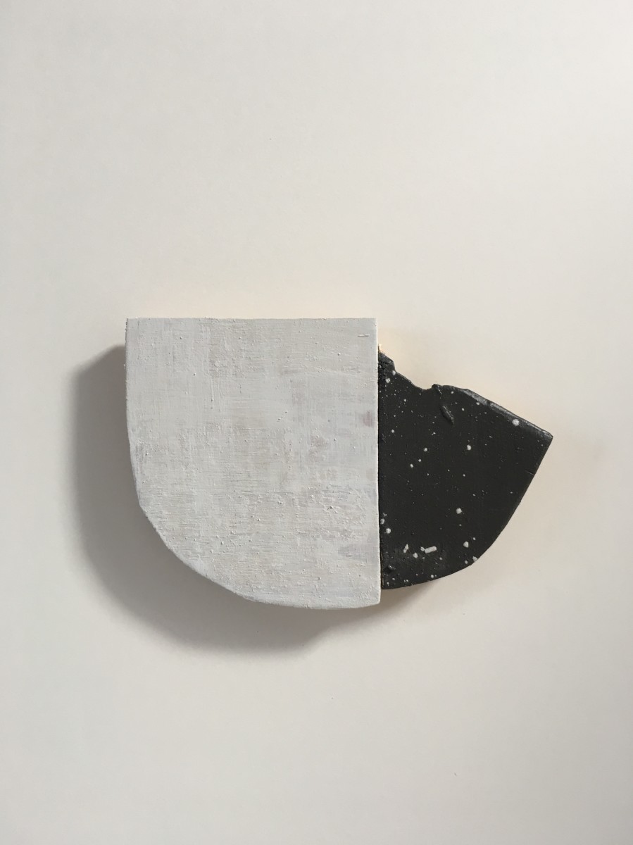 Shape formed from 2 wood pieces. Painted with pumice and paint. by MaryAnn Puls 