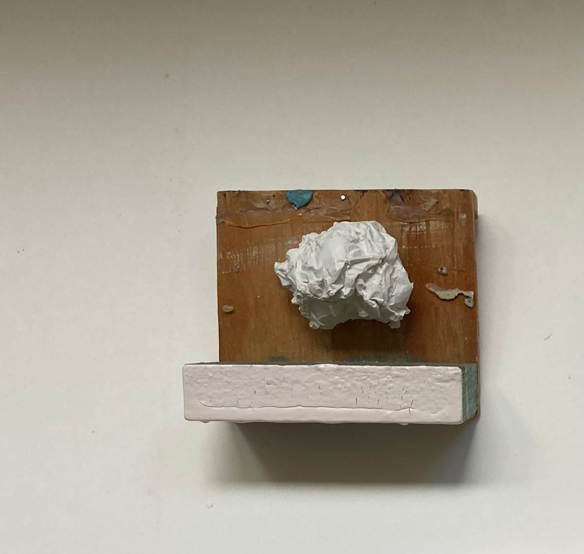 Small wall sculpture with plaster form by MaryAnn Puls 