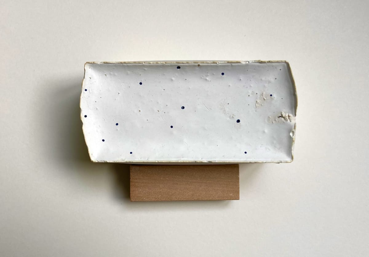 plaster shape with dots and wood block by MaryAnn Puls 