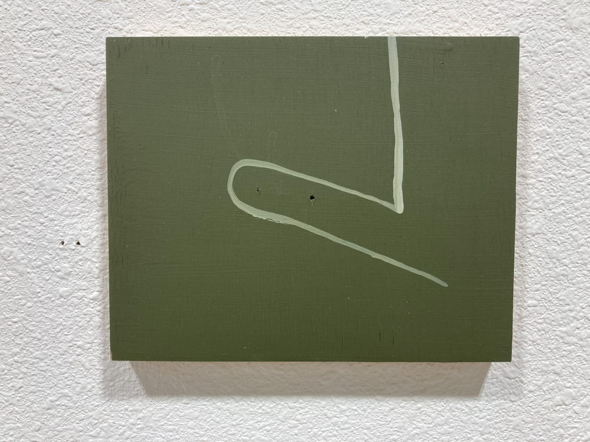 Green painting with drawing. Unframed by MaryAnn Puls 