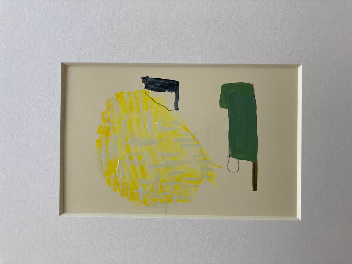 Small painting of  Yellow Object by MaryAnn Puls 