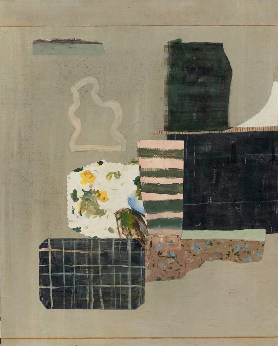 collage painting with strips by MaryAnn Puls, Image 2.