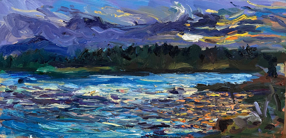 Mystery Bay Sunset by Andrea K. Lawson  Image: Northwest Landscape painting 