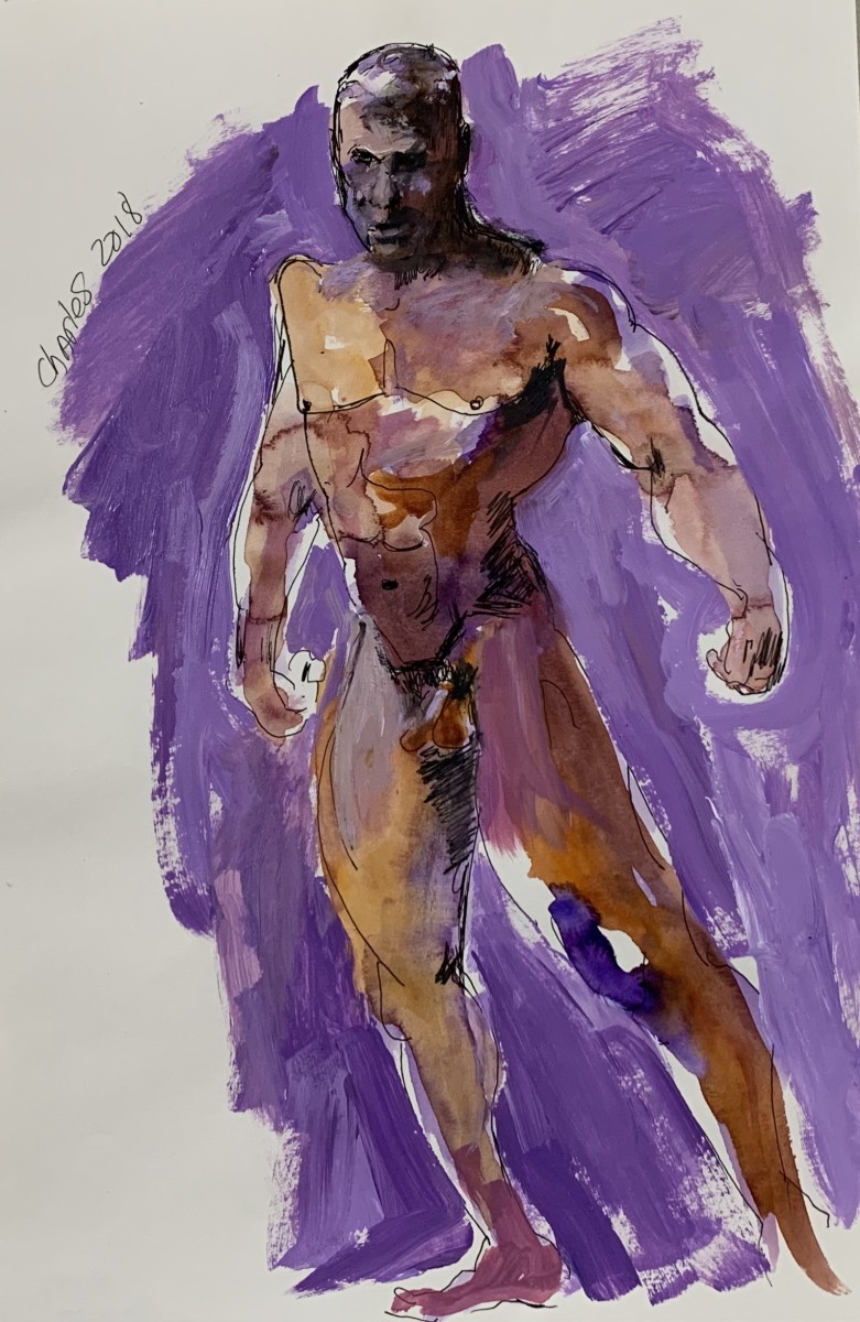 Mixed media bodybuilder 8 by Paul Seidell 