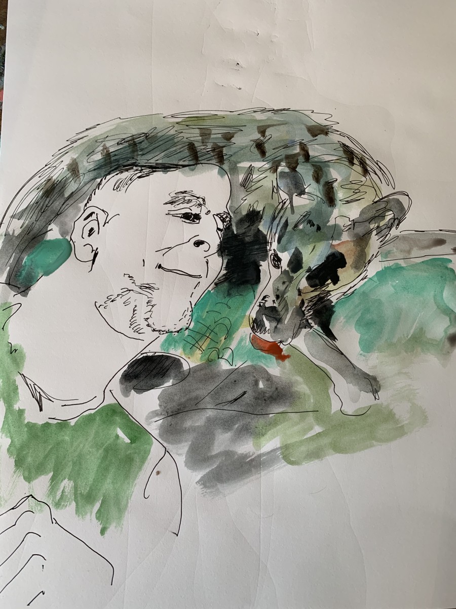 Dan and dog by Paul Seidell 