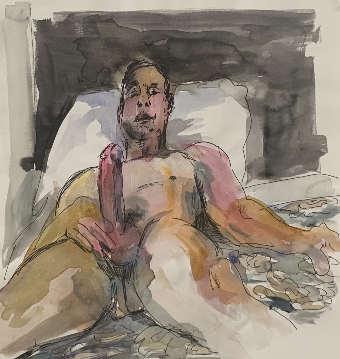 Erotic and male nude mixed media  for web 3 by Paul Seidell 