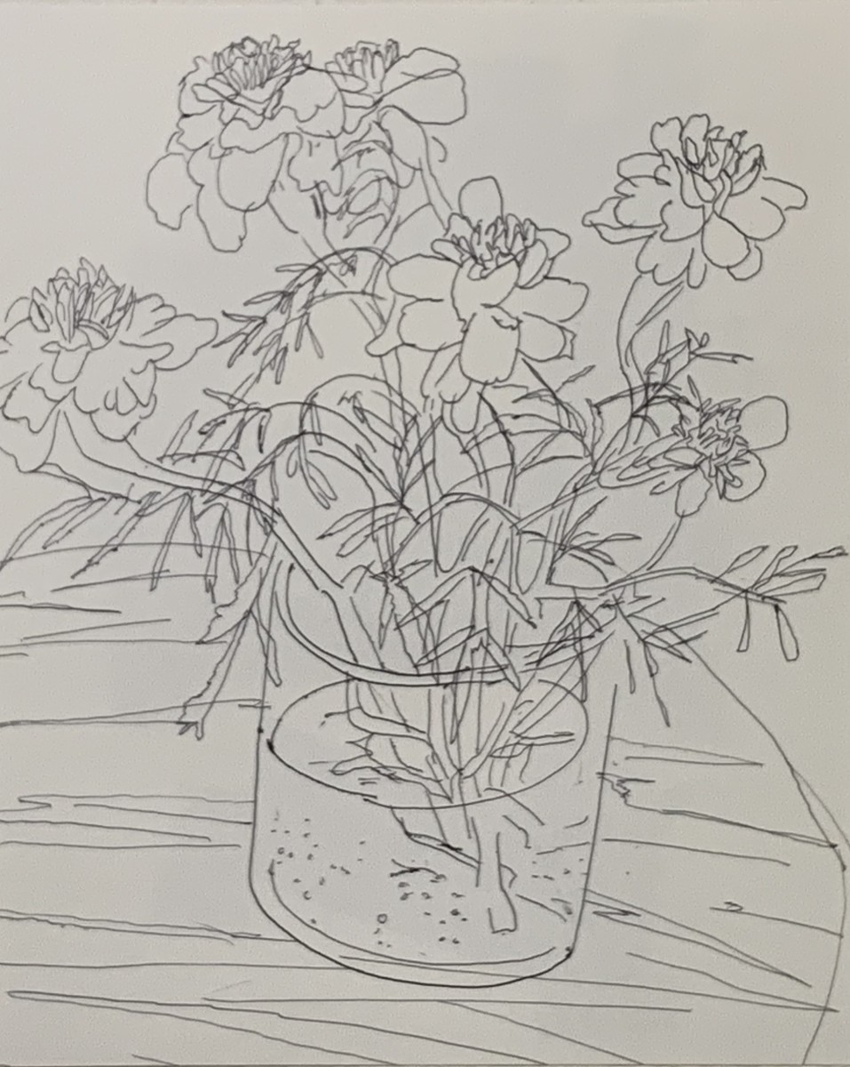 Flower drawing  for web 5 by Paul Seidell 