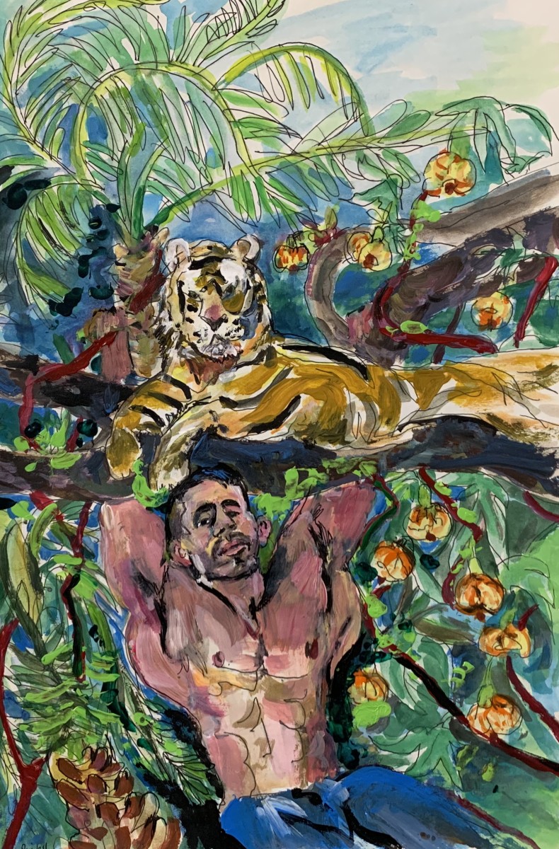 Mixed media bodybuilder 1 by Paul Seidell 