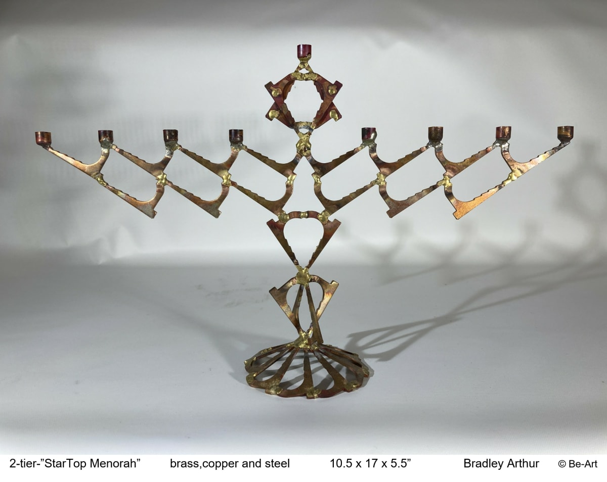Two tiered Star Top Menorah by Bradley Arthur  Image: Two tiered Star Top Menorah