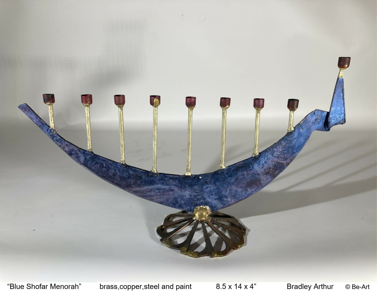 Blue Shofar by Bradley Arthur  Image: Blue Shofar Fine Art Menorah