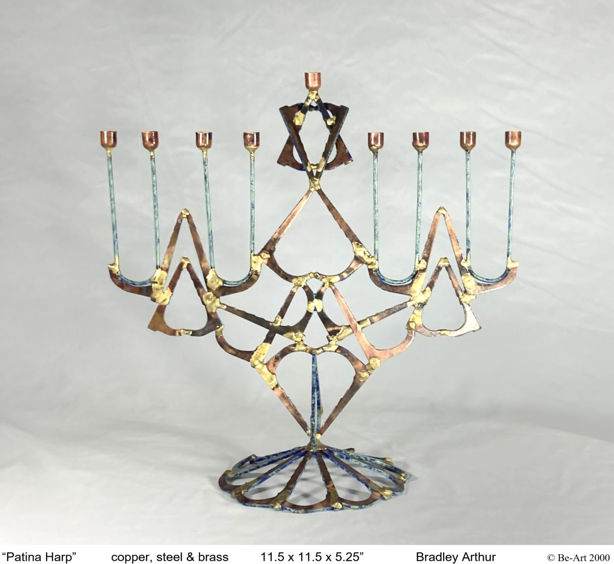 Patina Harp Fine Art Menorah by Bradley Arthur, Image 8.