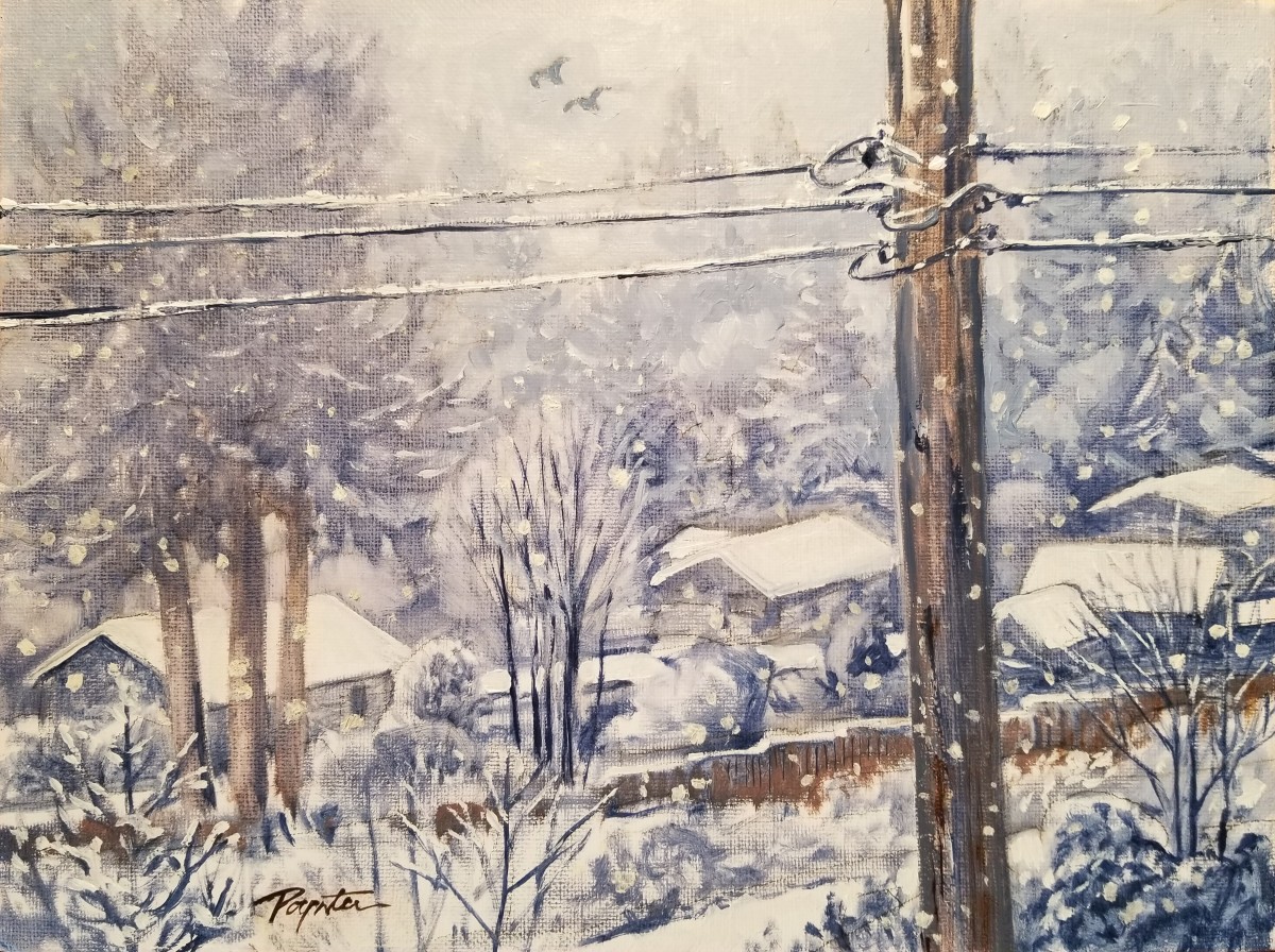 "Snow Day - view from the studio" by Jan Poynter 