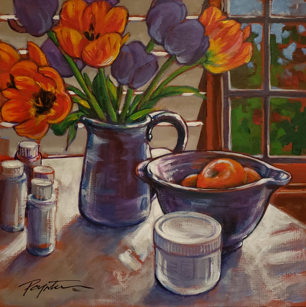 "Tulips & bowl - Studio" by Jan Poynter 