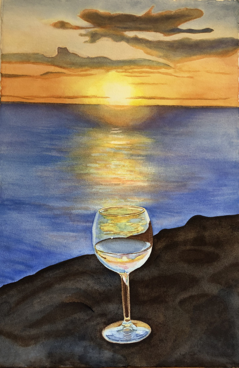 Sunset Wine by Teresa Beyer  