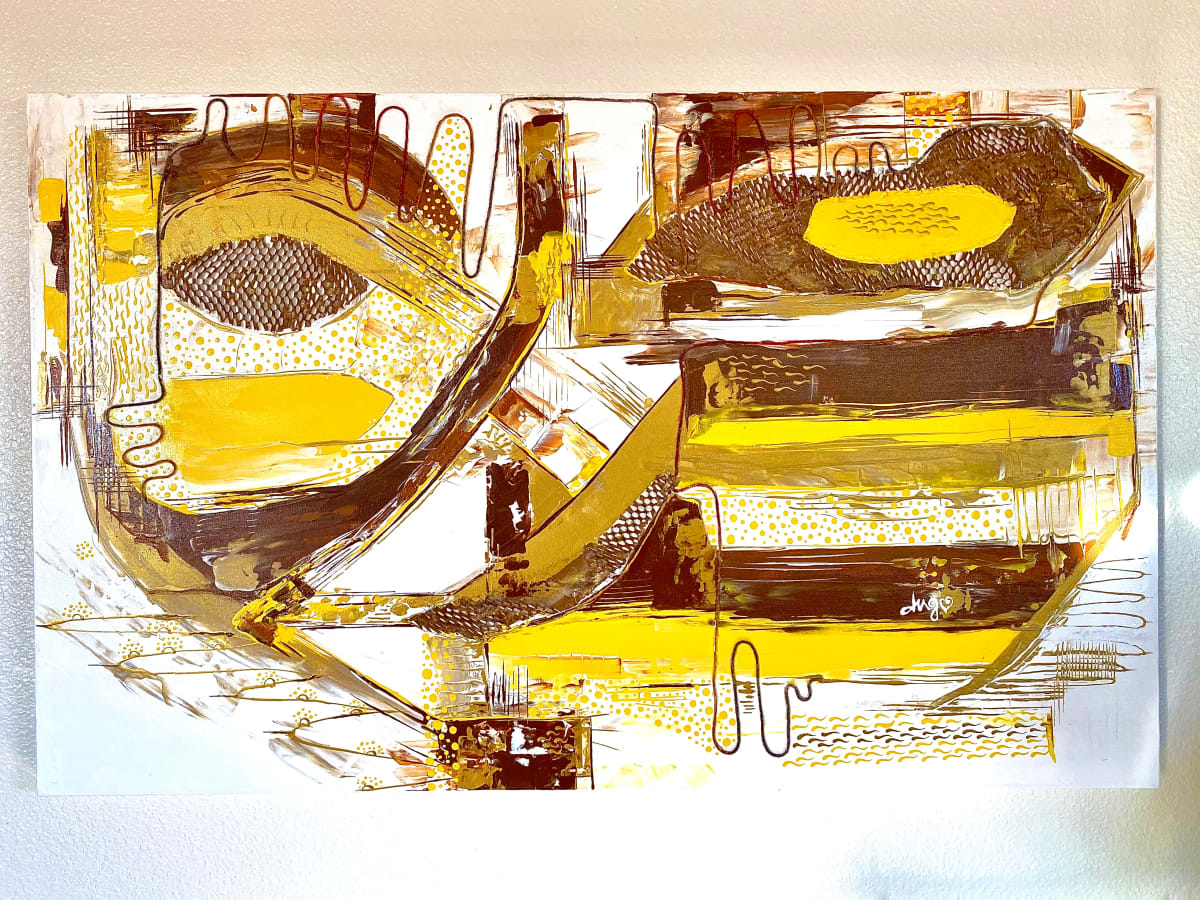 Masked Communications by Ing Weaver  Image: Mark making is prevalent.  