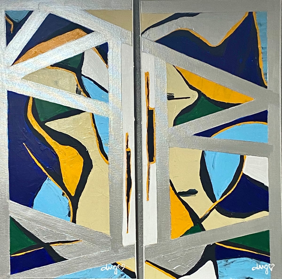 Sliver Foxes ~ A Diptych by Ing Weaver 