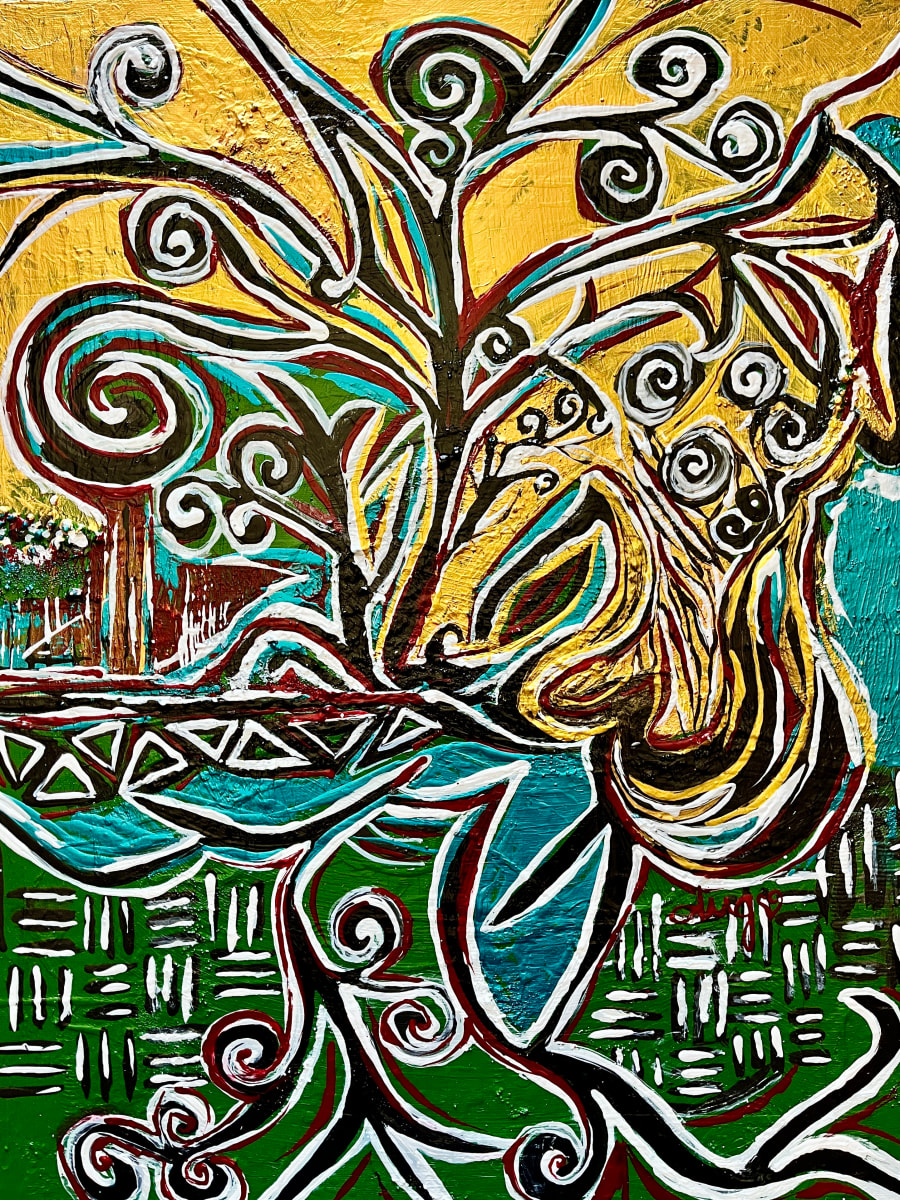 She Watched The Lightning Strike The Tree by Ing Weaver 