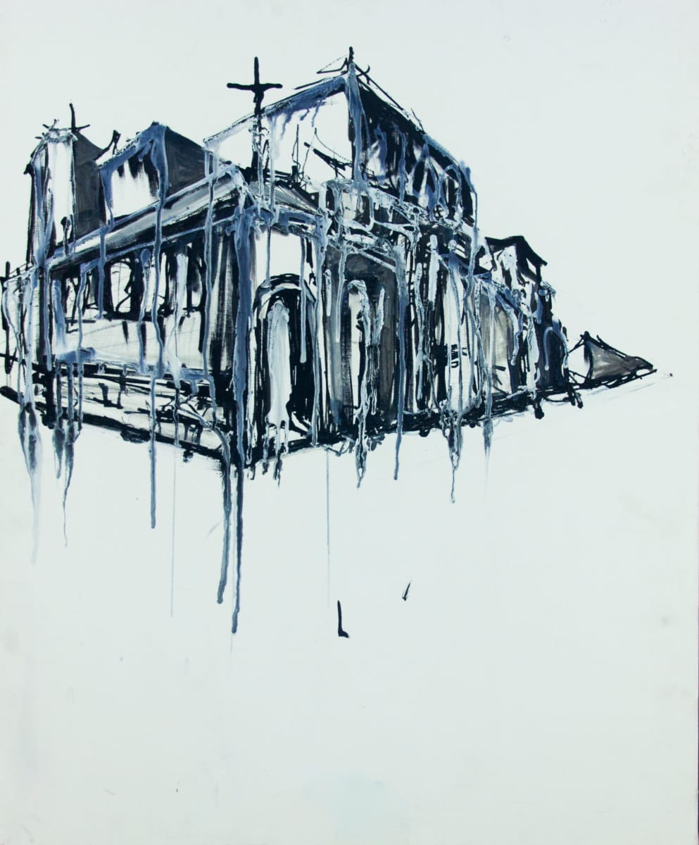 Wireframe Floating Church by Lola Kahan 