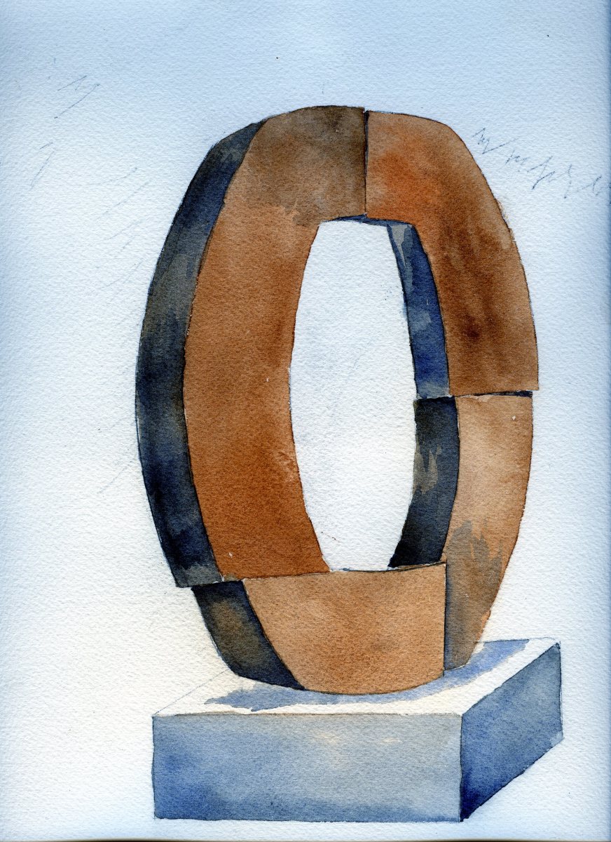 Locking Piece I (Etruria) Watercolor by Joseph McDonnell 