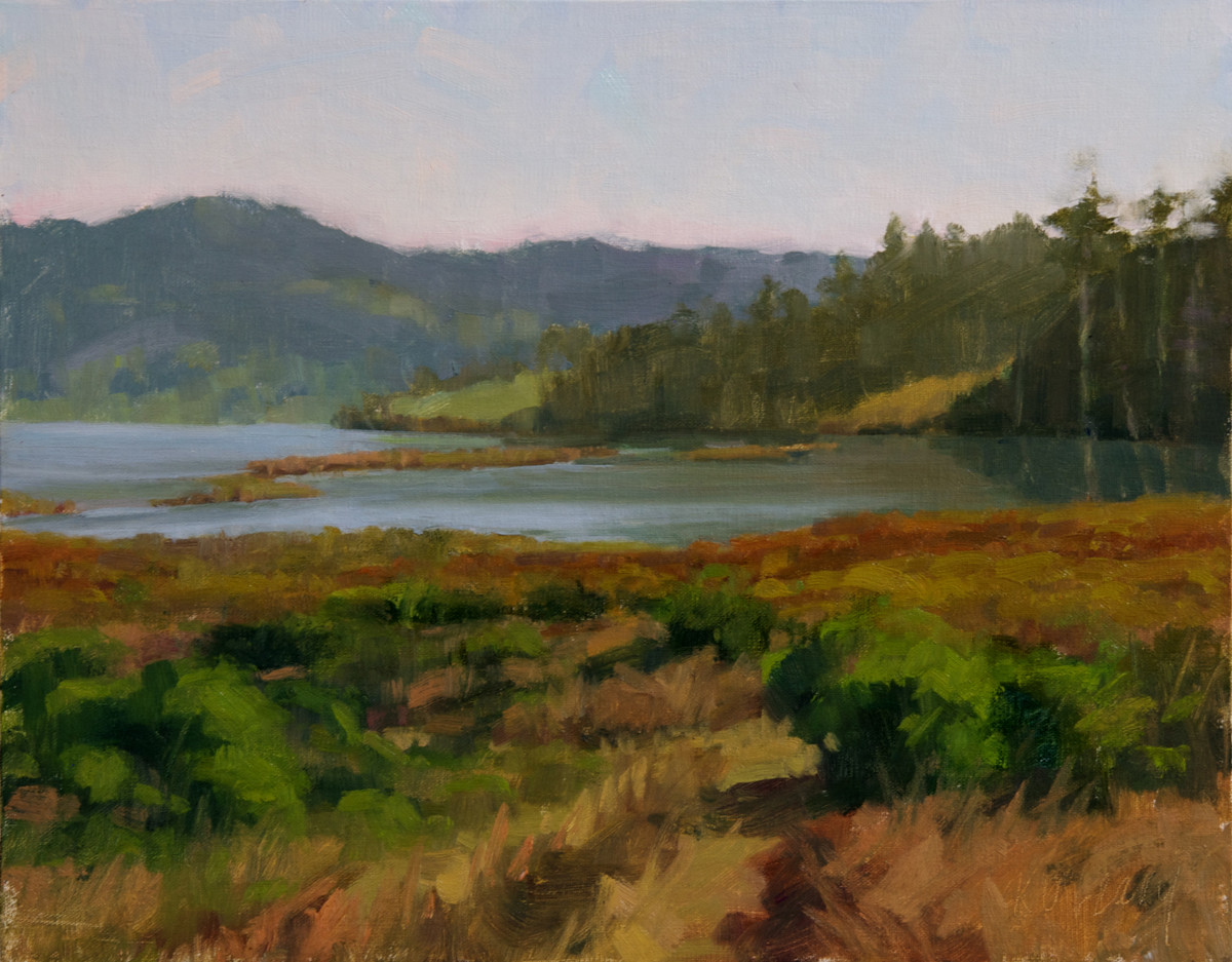 Edge Of The Bay-South Jetty Rd.  (11 x 14, plein air) by Kathy O'Leary 
