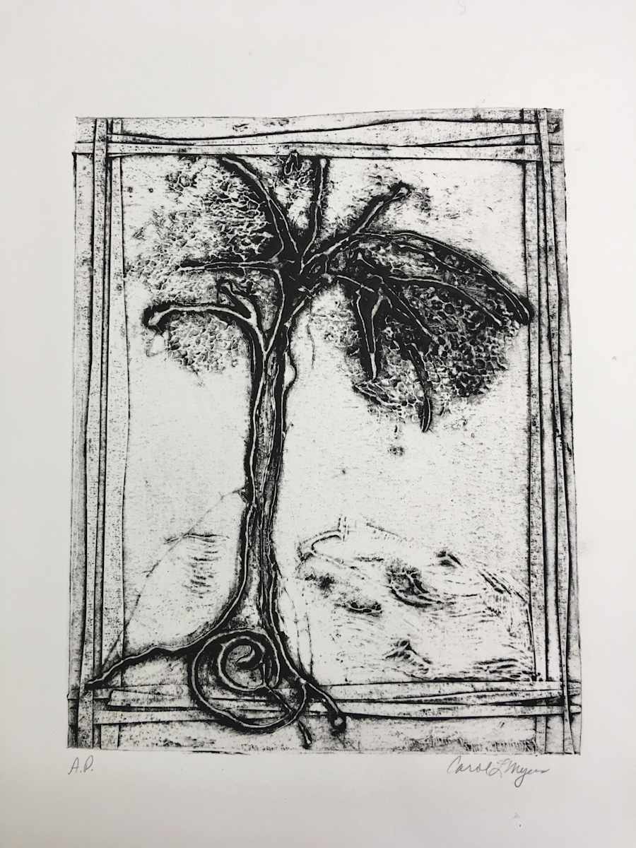 Tree collagraph by Carol L Myers 