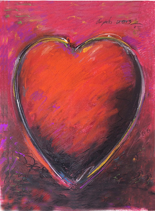 Red Heart on Red by Frank Argento 