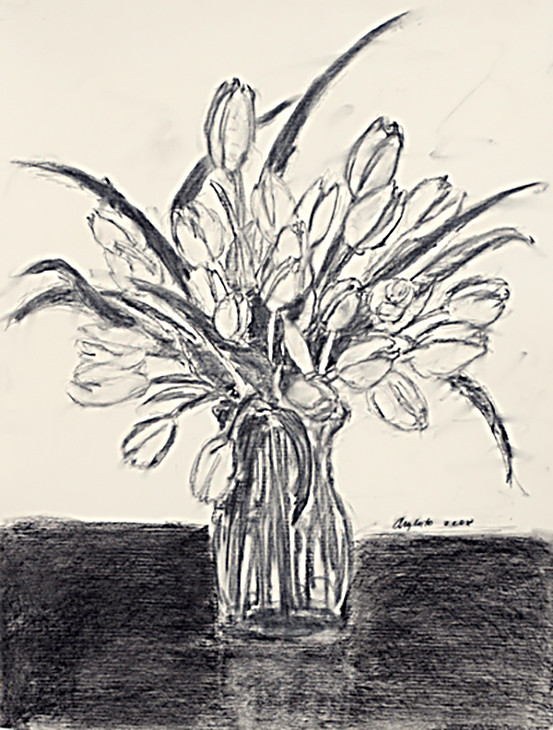 Tulips in Vase Study by Frank Argento 