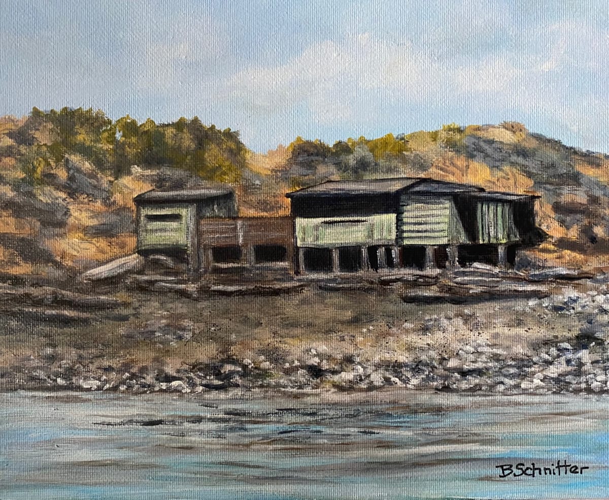 Grey Shack Island by Bonnie Schnitter 